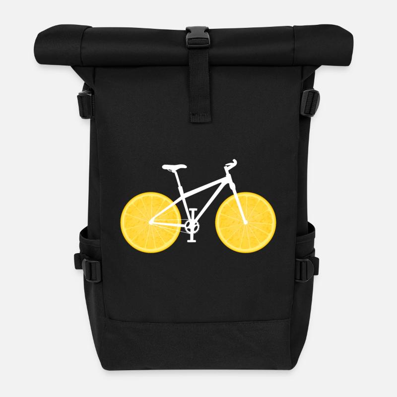 Fruit de vélo citron orange / cadeau - Sac à dos roll top - noir