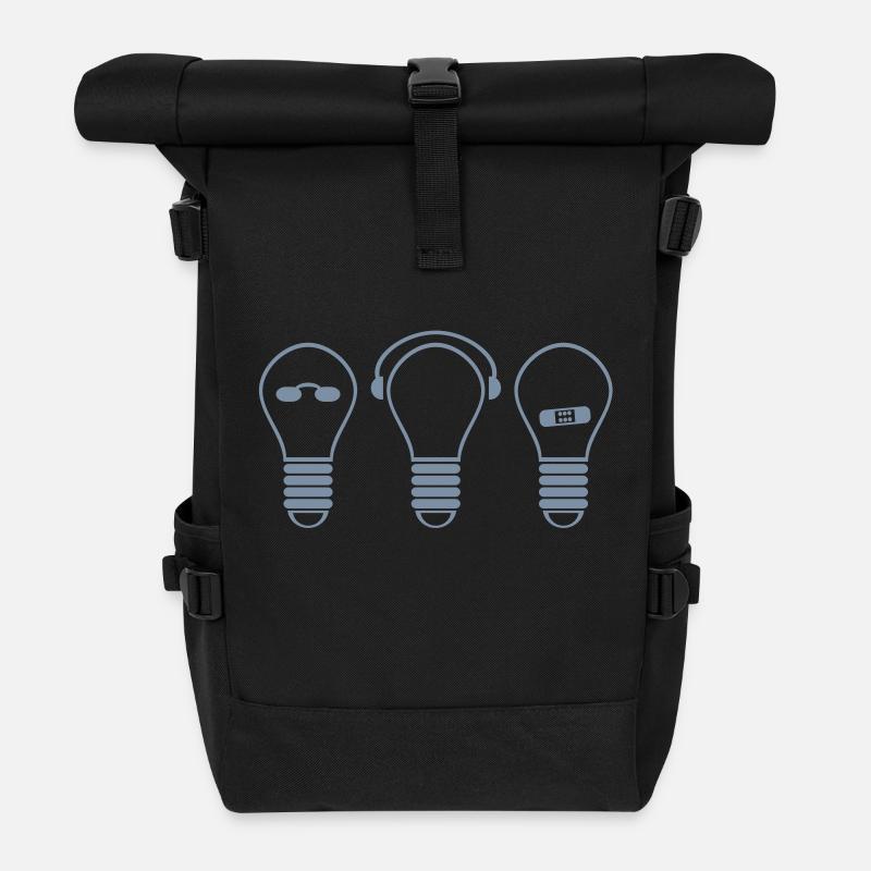 gluehbirne - Rolltop Rucksack - Schwarz