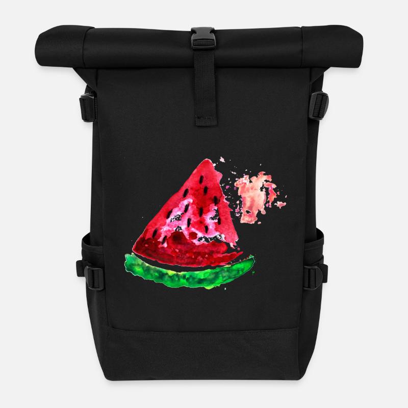 Obst Melone - Rolltop Rucksack - Schwarz