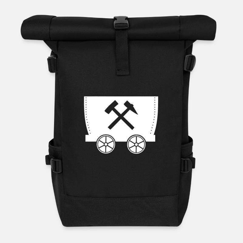 Glück Auf! Logo Schlägel und Eisen Lore - Rolltop Rucksack - Schwarz
