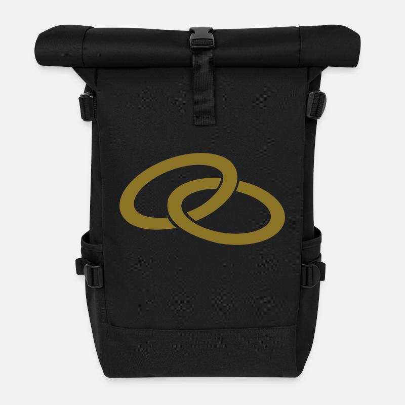 Ringe Hochzeit - Rolltop Rucksack - Schwarz
