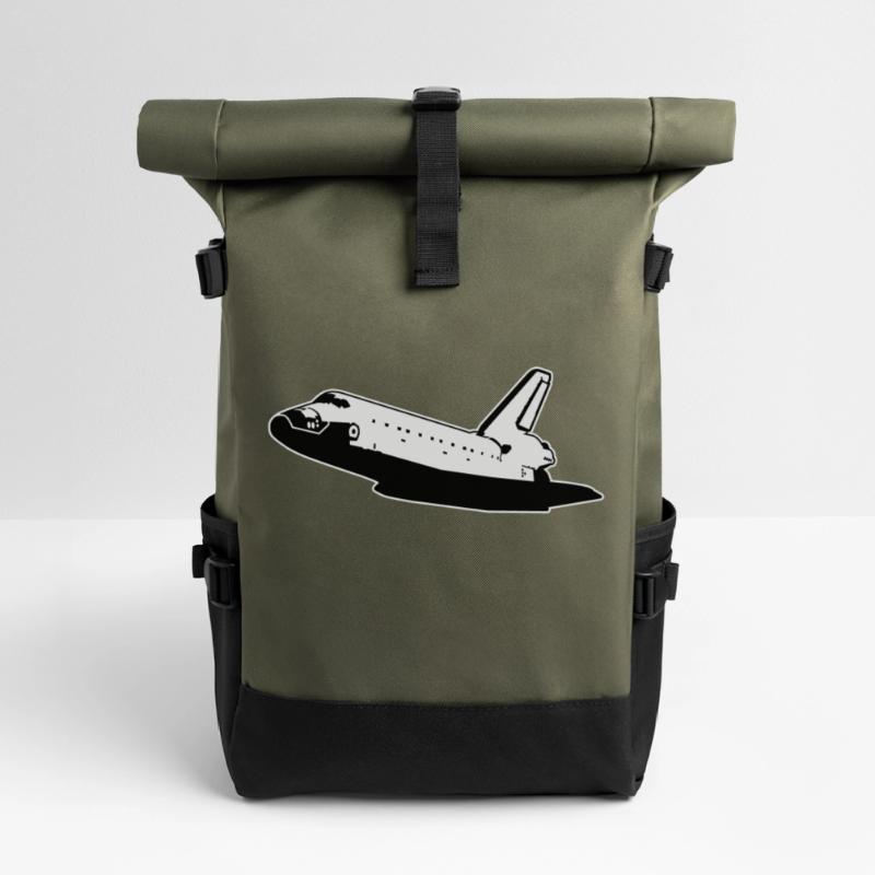 Space Shuttle (no emblems) Roll Top Backpack