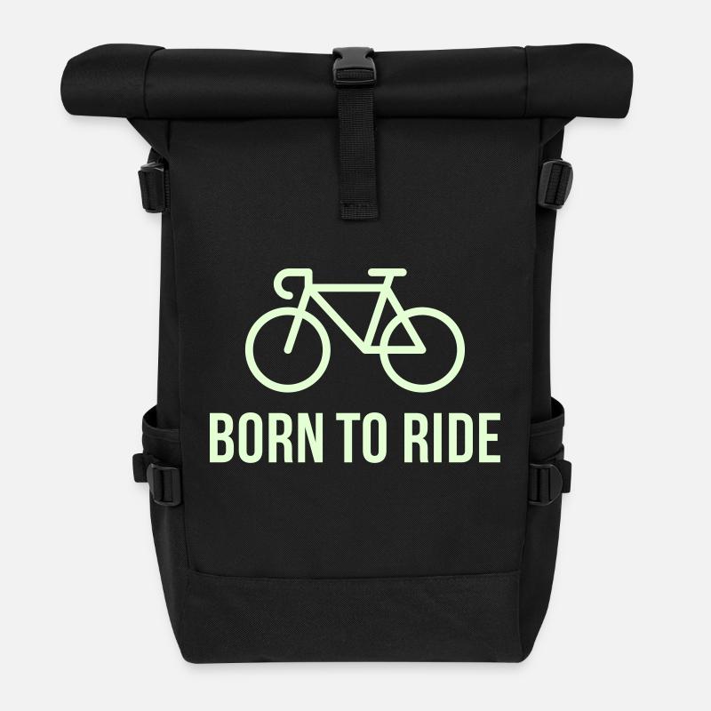 Born To Ride (Racing Bicycle / Bike) - Roll Top Backpack - black