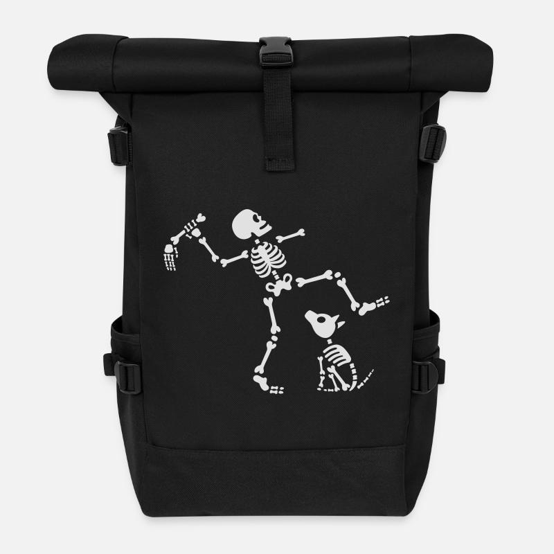 Go fetch bone dog skeleton arm hand - Rolltop Rucksack - Schwarz
