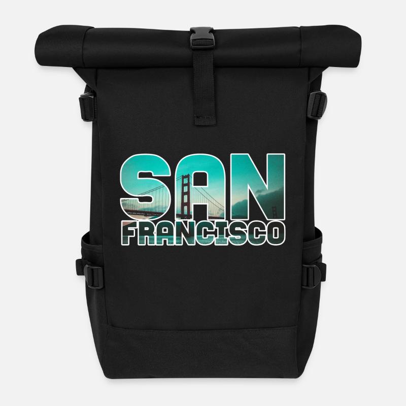 San Francisco - Rolltop Rucksack - Schwarz