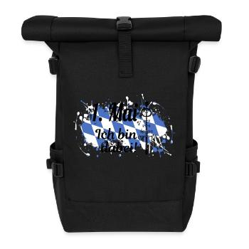1. Mai - Ich bin dabei! - Rolltop Rucksack - Schwarz - Vorne