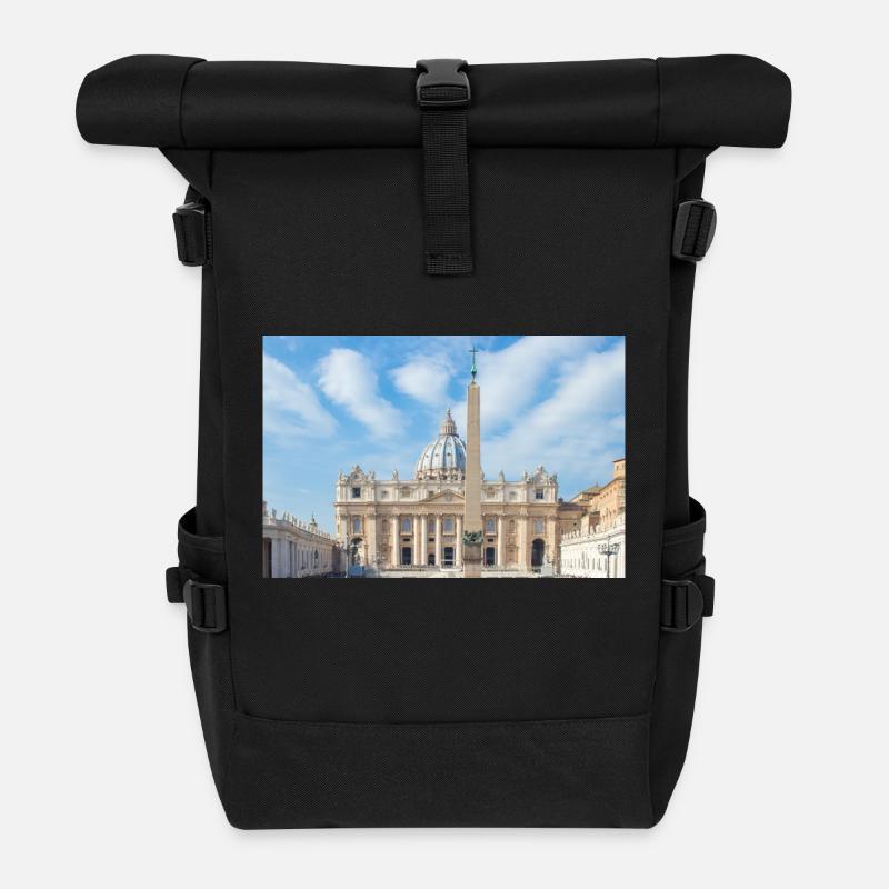 Place Saint-Pierre Rome Italie - Sac à dos roll top - noir