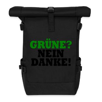 grüne nein danke - Rolltop Rucksack - Schwarz - Vorne