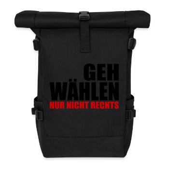 GEH WÄHLEN - Rolltop Rucksack - Schwarz - Vorne