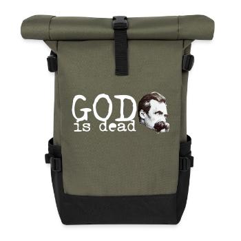 Friedrich Wilhelm Nietzsche God is dead - Rolltop Rucksack - Olive/Schwarz - Vorne