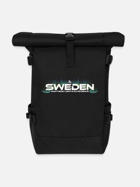 Sweden - Northern Lights Experience - Rolltop Rucksack - Schwarz