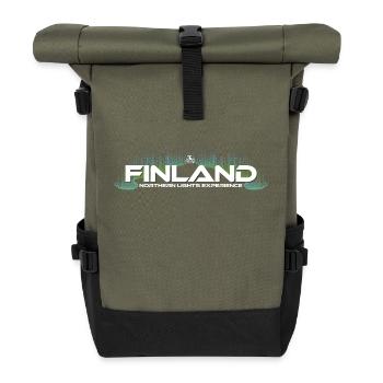 Finland - Northern Lights Experience - Roll Top Backpack - olive/black - Front