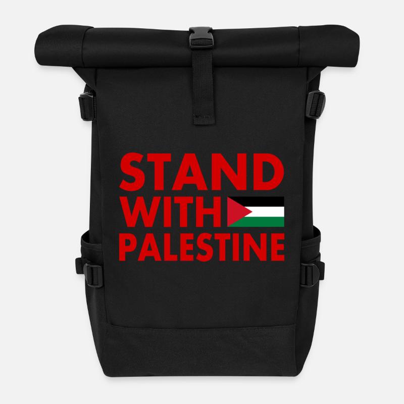 Stand with palestine - Rolltop Rucksack - Schwarz