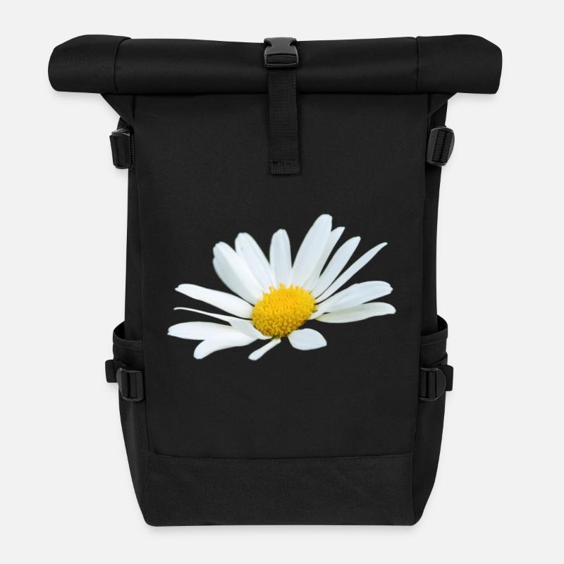 Margerite Oie Fleur Blanche Marguerites - Sac à dos roll top - noir