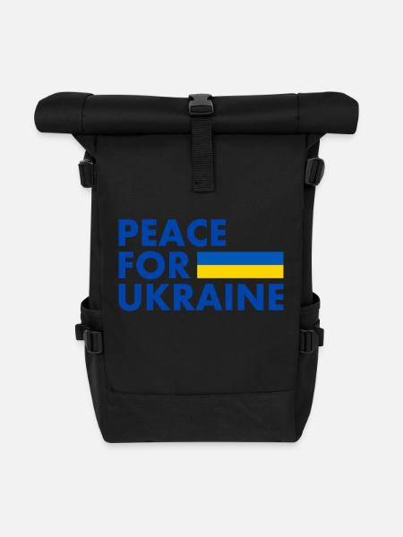 Peace for ukraine - Rolltop Rucksack - Schwarz