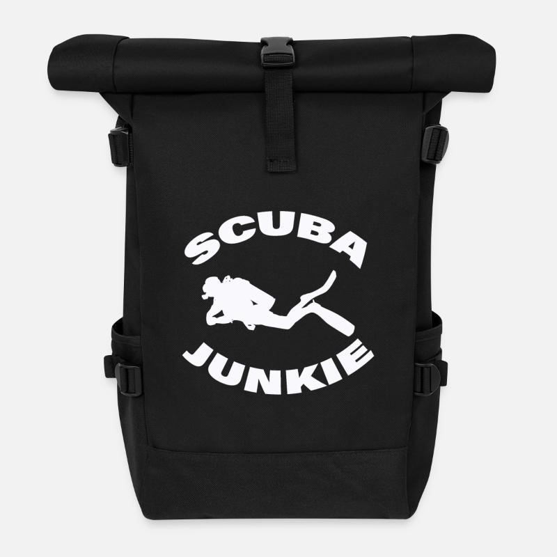 SCUBA JUNKIE - Rolltop Rucksack - Schwarz