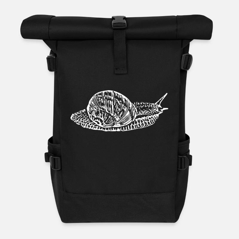 Escargot, escargot de vigne blanc - Sac à dos roll top - noir