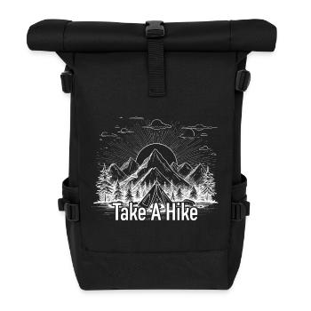 Machen Sie eine Wanderung Berg T-Shirt - Rolltop Rucksack - Schwarz - Vorne