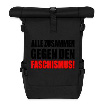 alle zusammen gegen den faschismus - Rolltop Rucksack - Schwarz - Vorne