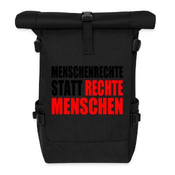menschenrechte statt rechte menschen - Rolltop Rucksack - Schwarz - Vorne