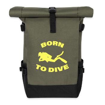 NÉ POUR PLONGER - Sac à dos roll top - olive/noir - Devant