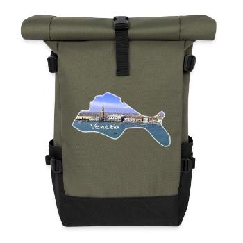 Venezia - Venice - Roll Top Backpack - olive/black - Front