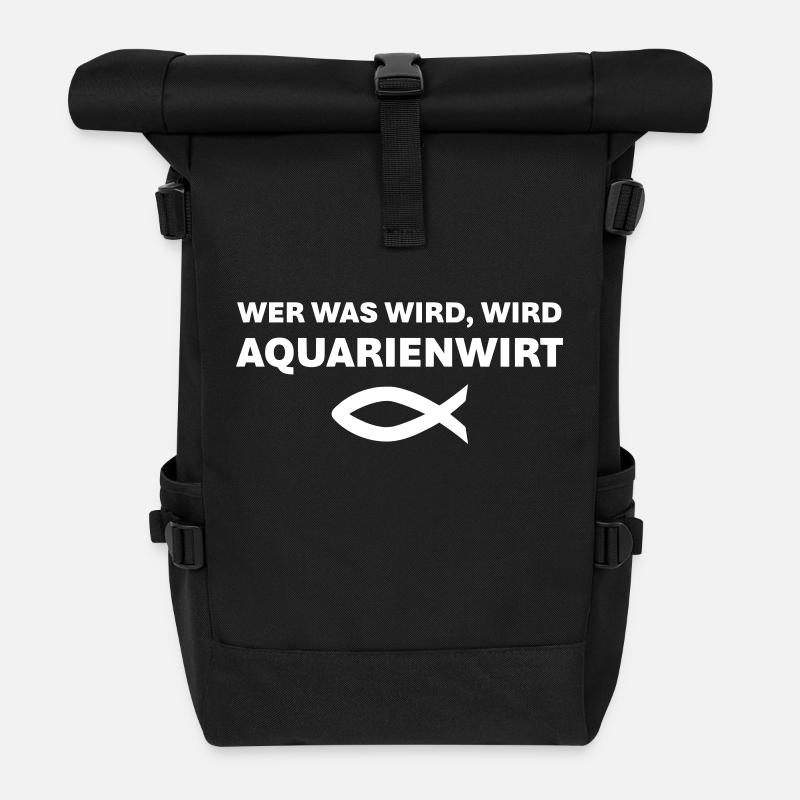 Aquarium host - Roll Top Backpack - black