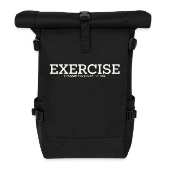 EXERCISE – I THOUGHT YOU SAID EXTRA FRIES - Rolltop Rucksack - Schwarz - Vorne
