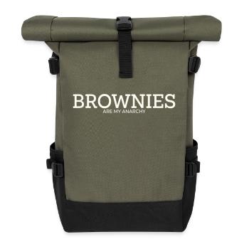 LES BROWNIES SONT MON ANARCHIE - Sac à dos roll top - olive/noir - Devant