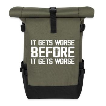 It Gets Worse Before It Gets Worse - Sac à dos roll top - olive/noir - Devant