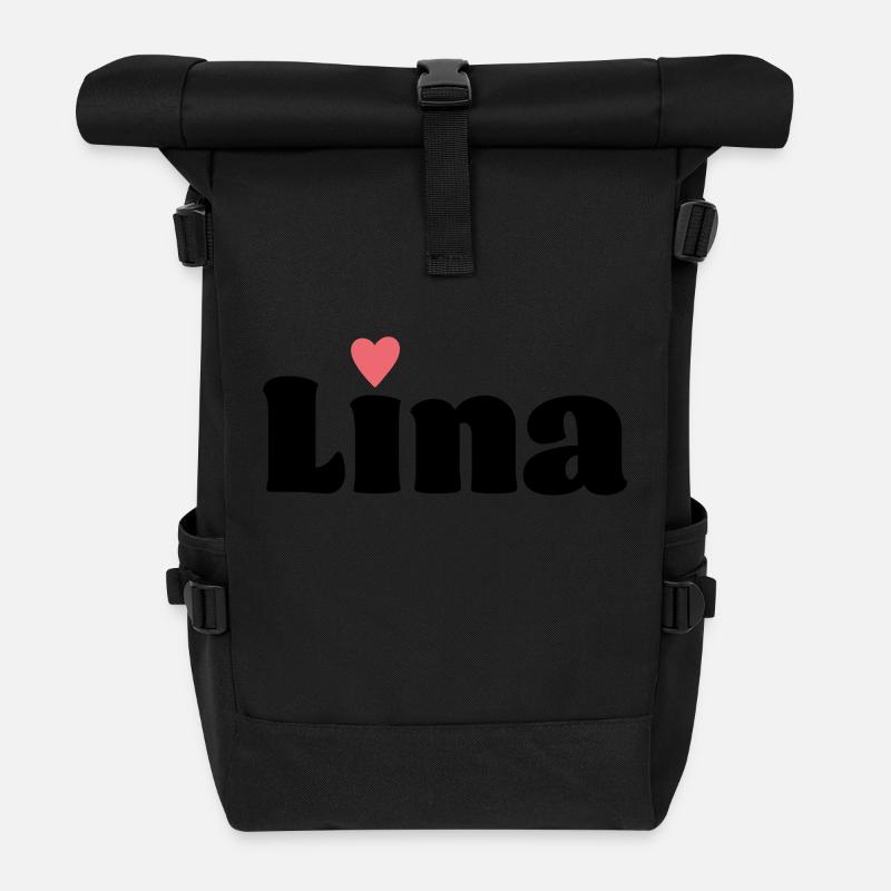 Lina Geschenk - Rolltop Rucksack - Schwarz