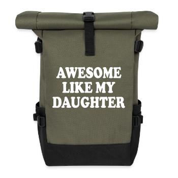 awesome like my daughter - Rolltop Rucksack - Olive/Schwarz - Vorne