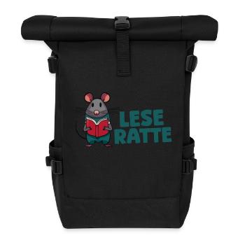 Leseratte - Rolltop Rucksack - Schwarz - Vorne