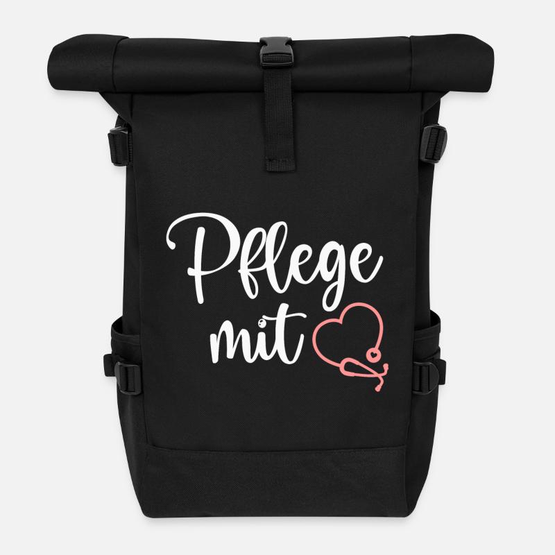 Pflege Krankenschwester - Rolltop Rucksack - Schwarz