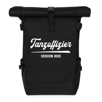 Tanzoffizier 2025 Prinzengarde Karneval Gardetanz - Rolltop Rucksack - Schwarz - Vorne