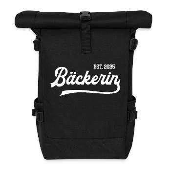 Bäckerin est 2025 Beruf Bäcker Bäckerei Azubi - Rolltop Rucksack - Schwarz - Vorne