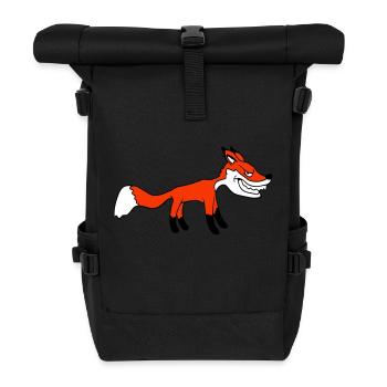 Fuchs Böser Blick Gefährlich Rotfuchs Wildes Tier - Rolltop Rucksack - Schwarz - Vorne
