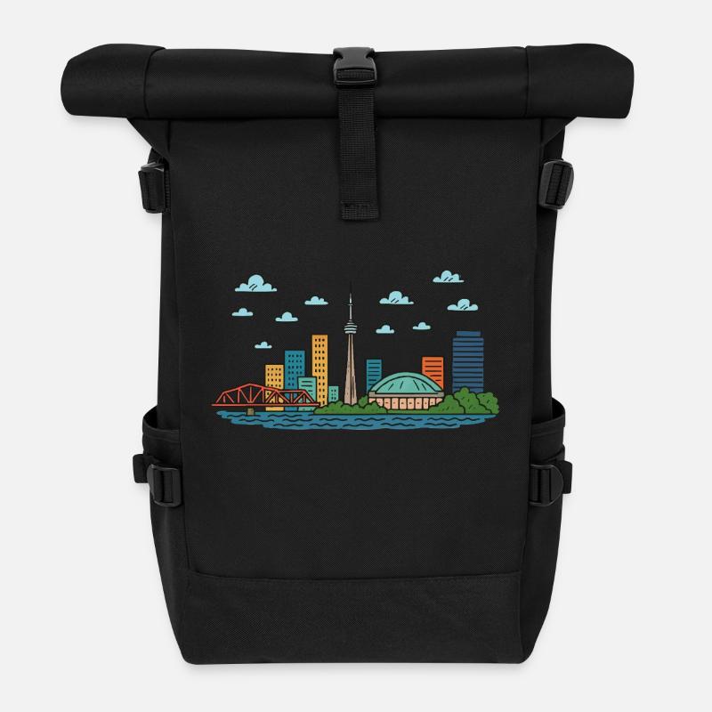 toronto stadt kanada - Rolltop Rucksack - Schwarz