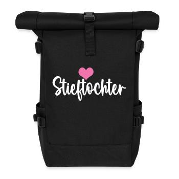 Stiefkind Stieftochter Bonus Tochter Ziehtochter - Rolltop Rucksack - Schwarz - Vorne