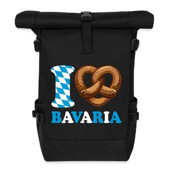 J’aime le bretzel de Bavière - Coeur - Dire - Sac à dos roll top - noir - Devant