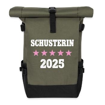 Schusterin 2025 Neuer Job Arbeit Ausbildung Lehre - Rolltop Rucksack - Olive/Schwarz - Vorne