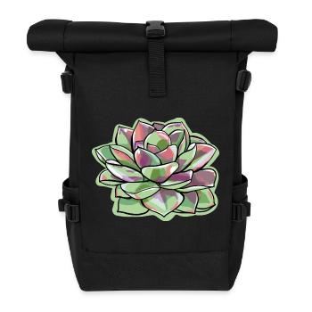 Echeveria Fat Leaf Rosette Succulente - Sac à dos roll top - noir - Devant