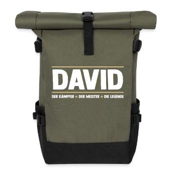David - Roll Top Backpack - olive/black - Front