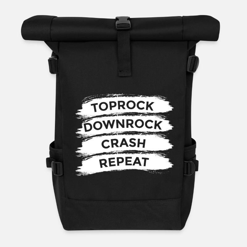 Breakdance Techniken - Rolltop Rucksack - Schwarz