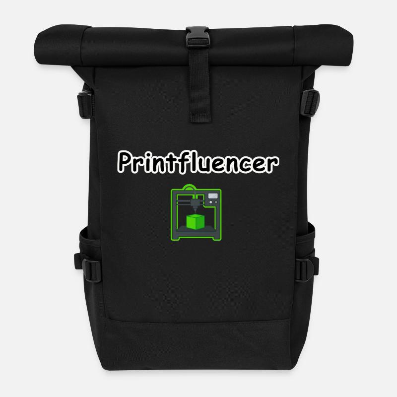 printfluencer 02 - Rolltop Rucksack - Schwarz