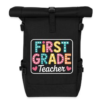 First Grade Teacher Back To School - Rolltop Rucksack - Schwarz - Vorne
