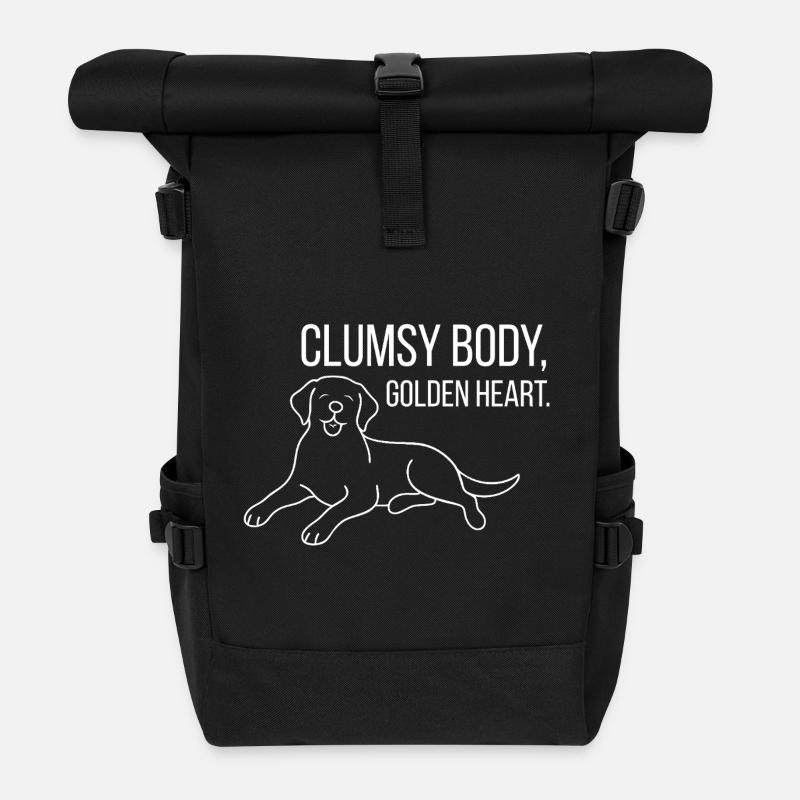 Labrador with humor - Roll Top Backpack - black