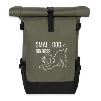 Zwergpudel, Malti-poo oder Königspudel  - Rolltop Rucksack - Olive/Schwarz - Vorne