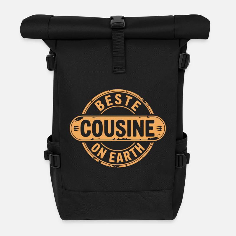 Beste Cousine - Rolltop Rucksack - Schwarz