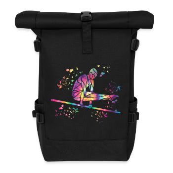 Gymnast high bar artistic gymnastics - Roll Top Backpack - black - Front